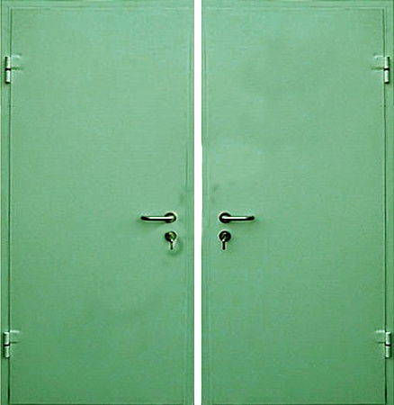 Стальная дверь с простым окрасом с 2-х сторон